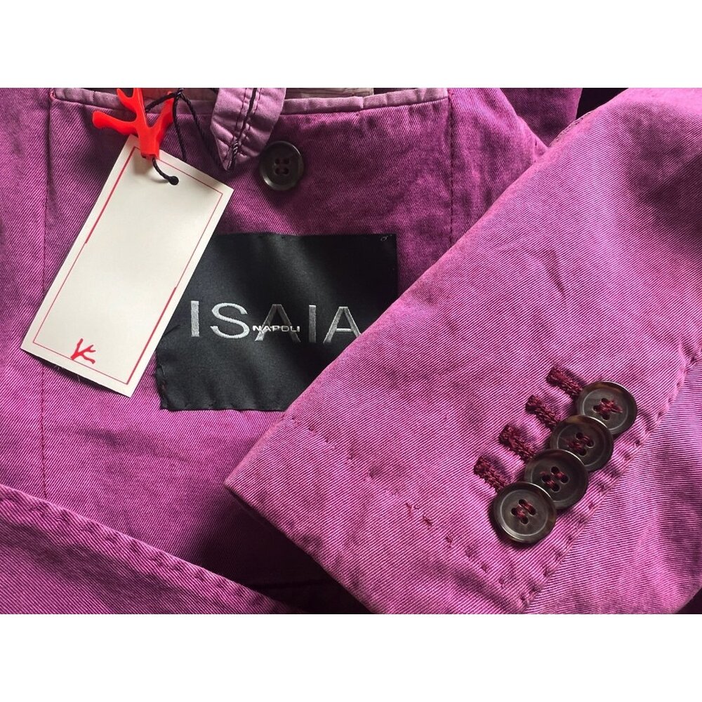 Isaia Napoli Megenta Pink Purple Cotton Sport Coat Jacket 36R NEW